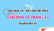Giải Hóa học 10 trang 13 - Kết nối tri thức